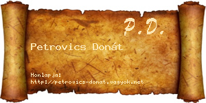 Petrovics Donát névjegykártya