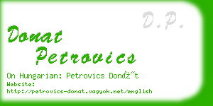 donat petrovics business card